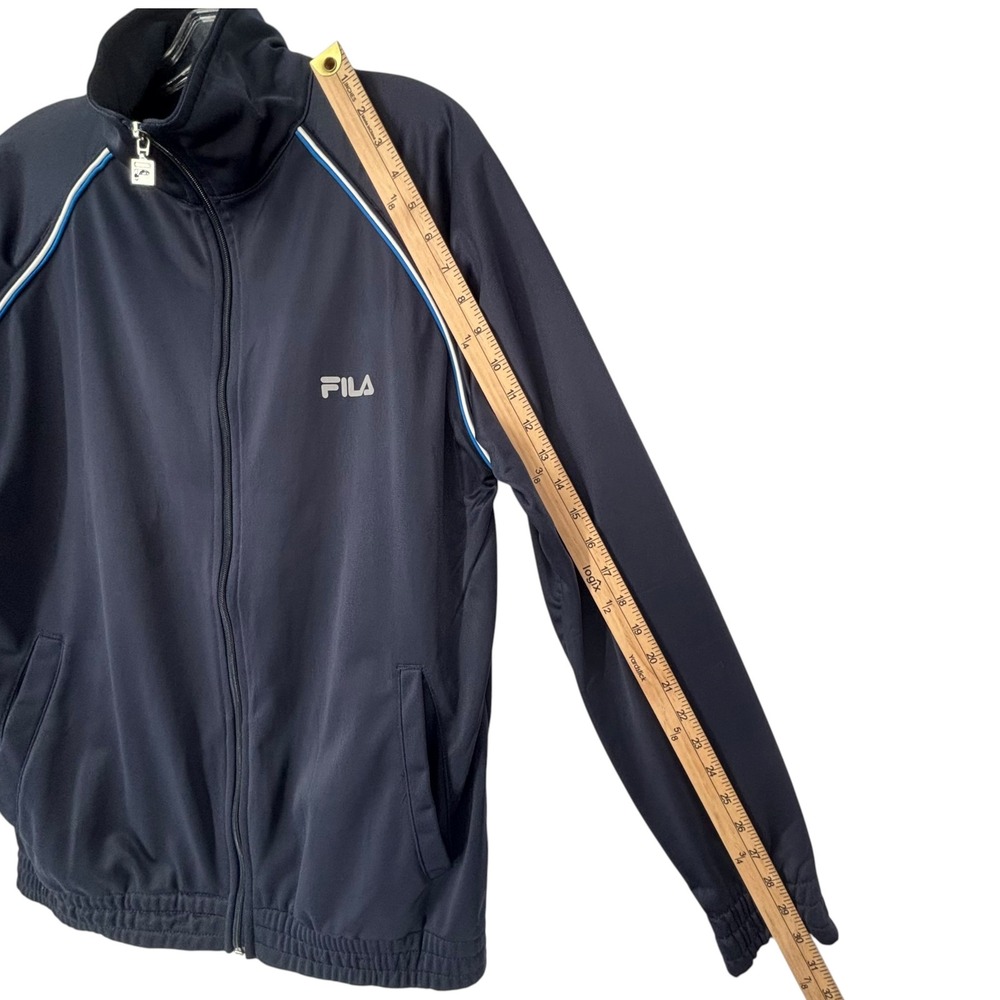 Fila Vintage 90s Iconic Track Jacket Mens Medium Navy Blue Sportswear Full Zip - Picture 5 of 10